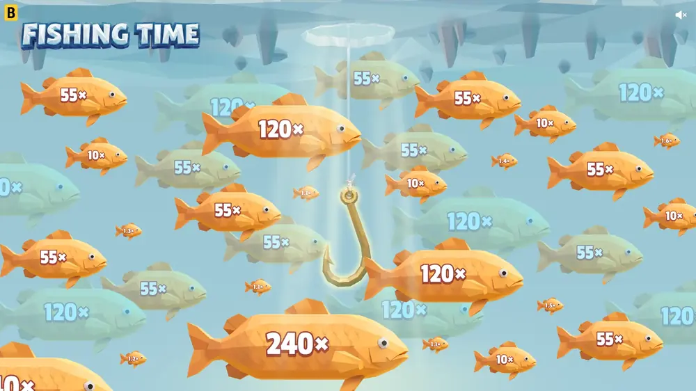 Gul fisk under isen i Fishing Time